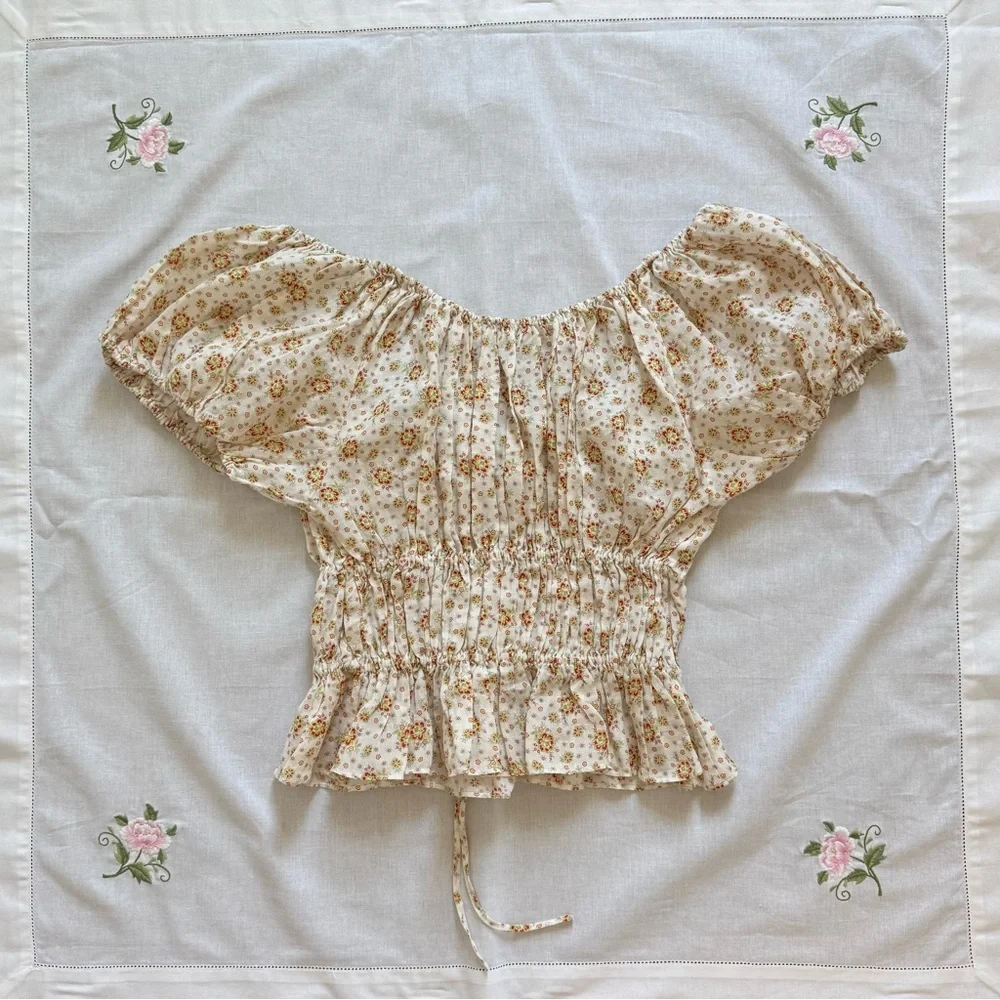 ⟡ Dôen Adie Top in Alabaster Countryside Calico (Size S) ⟡ - Picture 4 of 9